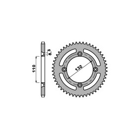 Couronne acier PBR 46 dents chaîne 428 KTM SX85
