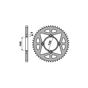 Couronne acier PBR 54 dents chaîne 428 BETA RR125