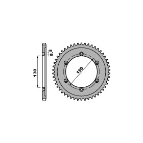 Couronne acier PBR 51 dents chaîne 428 HONDA XLR 125