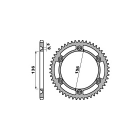 Couronne acier PBR 41 dents chaîne 525 Suzuki DR650SE