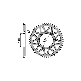 Couronne acier PBR 50 dents chaîne 520 TM 250EN