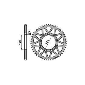 Couronne acier PBR 40 dents chaîne 520 TM 125EN