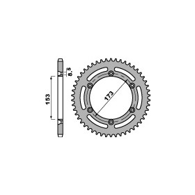 Couronne acier PBR 51 dents chaîne 520  HONDA CR125R