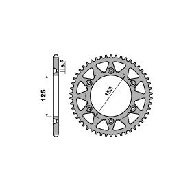 Couronne acier PBR 45 dents chaîne 520 Honda CR/CRF