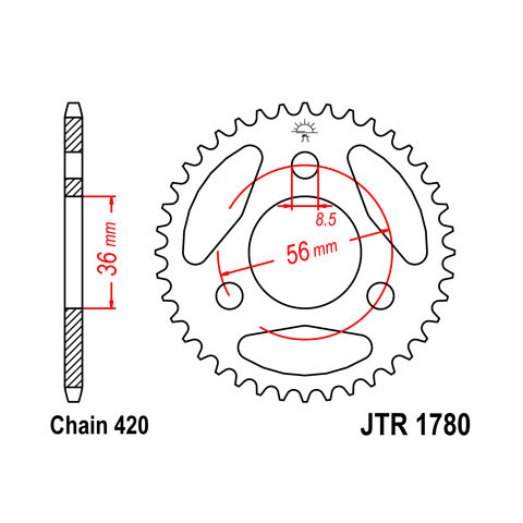 Couronne JT SPROCKETS 28 dents acier pas 420 type 1780 Suzuki JR50