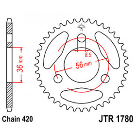 Couronne JT SPROCKETS 28 dents acier pas 420 type 1780 Suzuki JR50