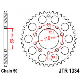 Couronne JT SPROCKETS 46 dents acier pas 530 type 1334