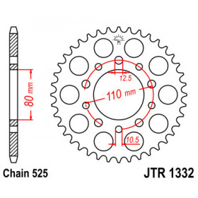 Couronne JT SPROCKETS 46 dents acier pas 525 type 1332