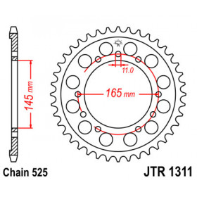 Couronne JT SPROCKETS 44 dents acier pas 525 type 1311