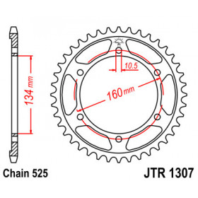 Couronne JT SPROCKETS 46 dents acier pas 525 type 1307