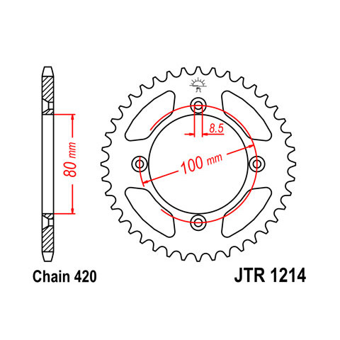 Couronne JT SPROCKETS 36 dents acier pas 420 type 1214 Honda