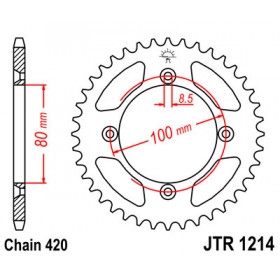 Couronne JT SPROCKETS 36 dents acier pas 420 type 1214 Honda