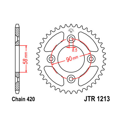 Couronne JT SPROCKETS 37 dents acier pas 420 type 1213 Honda CRF50F