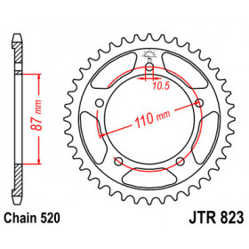 Couronne JT SPROCKETS 46 dents acier pas 520 type 823