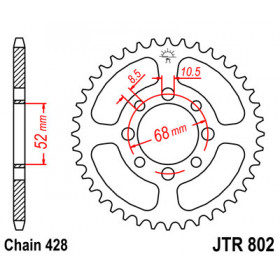 Couronne JT SPROCKETS 34 dents acier pas 428 type 802