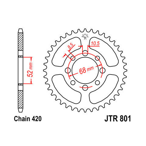 Couronne JT SPROCKETS 37 dents acier pas 420 type 801 Suzuki