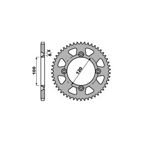 Couronne acier PBR 50 dents chaîne 428 Suzuki RM 80/85