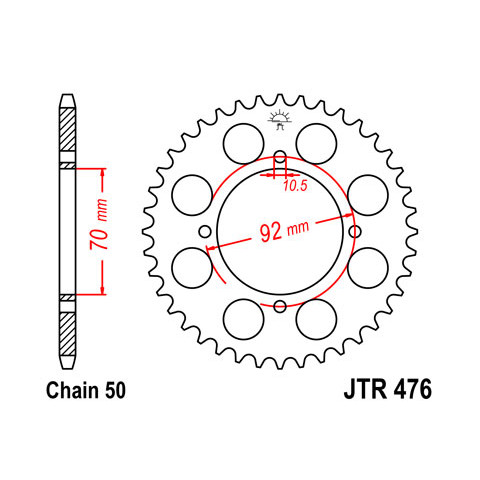 Couronne JT SPROCKETS 45 dents acier pas 530 type 476