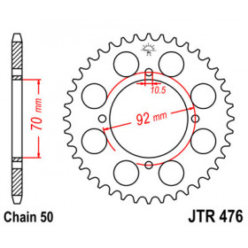 Couronne JT SPROCKETS 45 dents acier pas 530 type 476