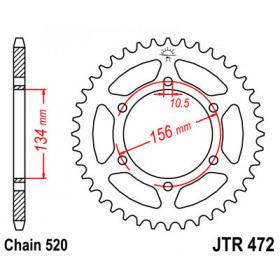 Couronne JT SPROCKETS 40 dents acier pas 520 type 472