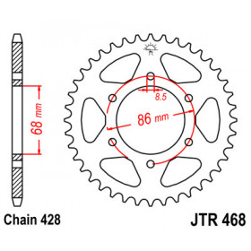 Couronne JT SPROCKETS 46 dents acier pas 428 type 468