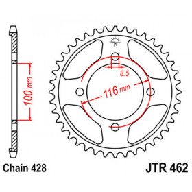 Couronne JT SPROCKETS 50 dents acier pas 428 type 462