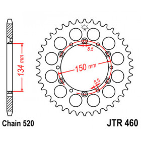 Couronne JT SPROCKETS 47 dents acier pas 520 type 460 Kawasaki