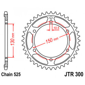 Couronne JT SPROCKETS 49 dents acier pas 525 type 300