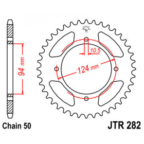 Couronne JT SPROCKETS 37 dents acier pas 530 type 282