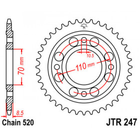 Couronne JT SPROCKETS 36 dents acier pas 520 type 247