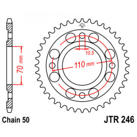 Couronne JT SPROCKETS 41 dents acier pas 530 type 246