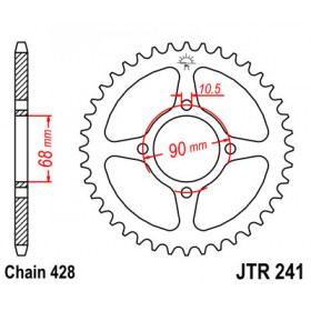 Couronne JT SPROCKETS 53 dents acier pas 428 type 241