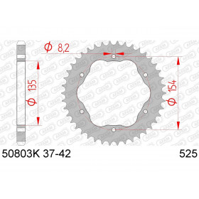 Couronne AFAM 41 dents acier pas 525 type 50803K Ducati Panigale 1199 ABS