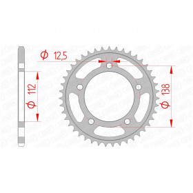 Couronne AFAM 38 dents acier pas 520 type 10627 Honda X-ADV