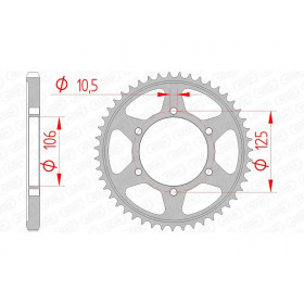 Couronne AFAM 42 dents acier pas 525 type 86605 Triumph Thruxton 1200