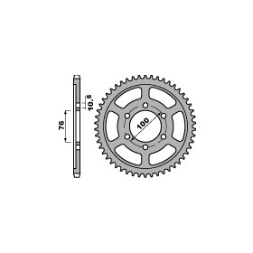 Couronne PBR 44 dents acier standard pas 530 type 825