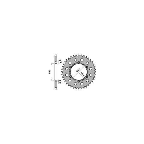 Couronne PBR 47 dents acier standard pas 520 type 856