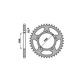 Couronne PBR 47 dents acier standard pas 520 type 4396