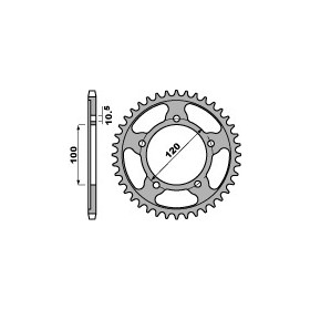 Couronne PBR 42 dents acier standard pas 525 type 4447 APRILIA DORSODURO 1200