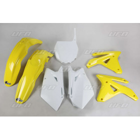 Kit plastique UFO couleur origine jaune/blanc Suzuki RM-Z450