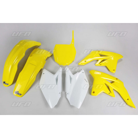 Kit plastique UFO couleur origine jaune/blanc Suzuki RM-Z250