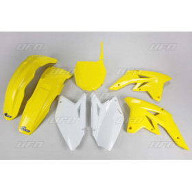 Kit plastique UFO couleur origine jaune/blanc Suzuki RM-Z250