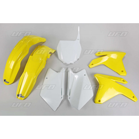 Kit plastique UFO couleur origine jaune/blanc Suzuki RM-Z450