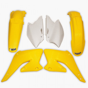 Kit plastique UFO couleur origine jaune/blanc Suzuki