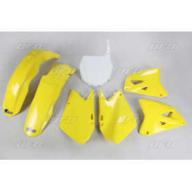 Kit plastique UFO couleur origine jaune/blanc Suzuki RM125/250