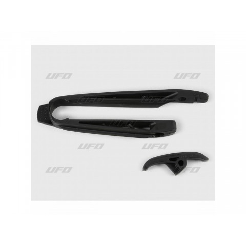 Kit patin de bras oscillant + patin de chaîne inférieur UFO noir KTM